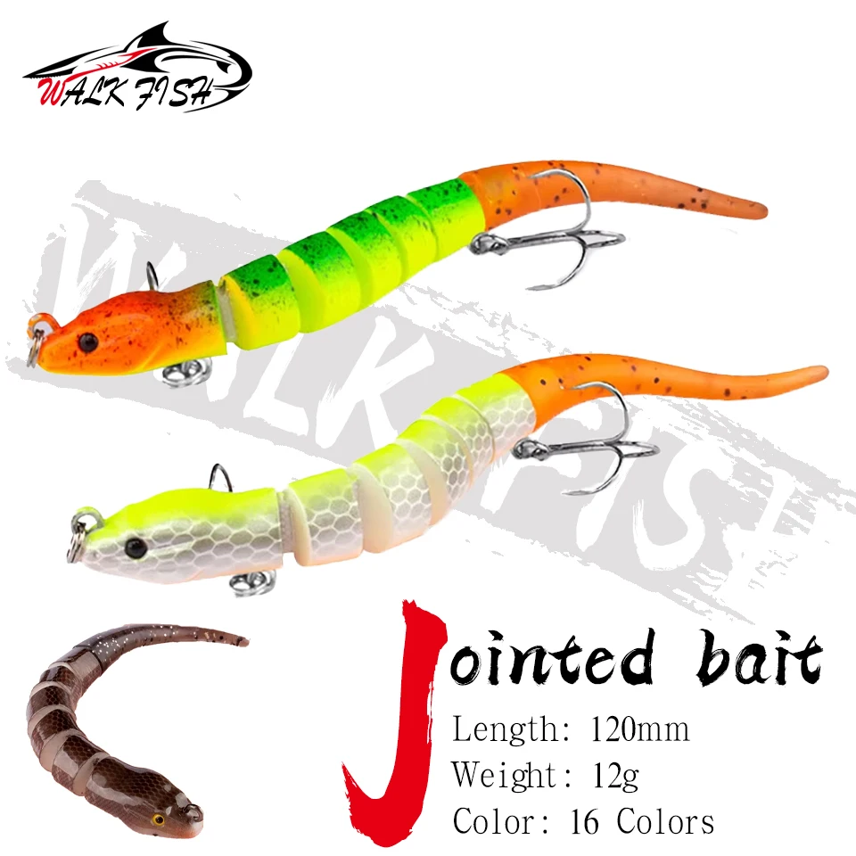 WALK FISH 12 cm 12 g Angelköder mit Gelenk, harter Körper, Silikon, weicher Schwanz, Köder, Seebarsch, Salzwasser, künstlicher Köder, Meeresangelausrüstung
