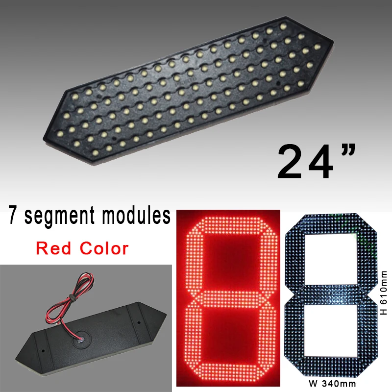 

24" red color digita numbers module,led oil price,led module,7 segment of the modules,led signs,outdoor waterproof led module