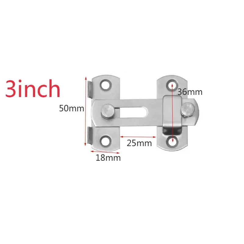 1Pcs Furniture Fittings Metal Gate Buckle Screws Padlock Clasp Window Catch Lock Hasp Cabinet Catches Door Bolt image 6