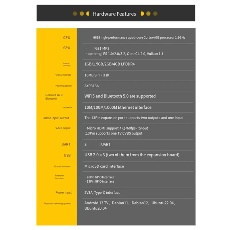 1Set Für Orange Pi Null 3 4GB Single Board Computer H618 Chip Wifi-BT5.0 LPDDR4 Gigabit Entwicklung Board kit EU Stecker Langlebig