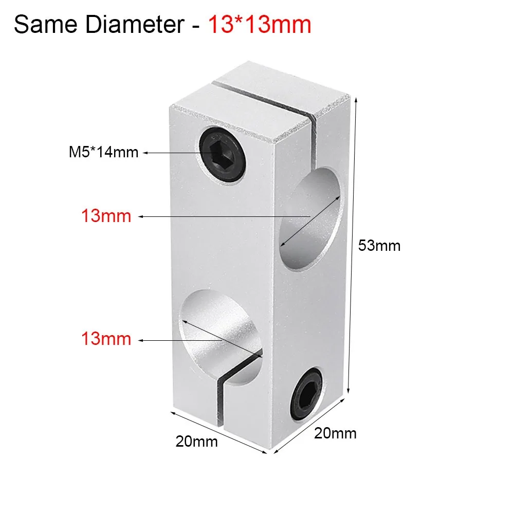 

1Pcs Optical Axis Pillar Fixing Clamp Vertical Fixed Diameter Cross Block Steel Pipe Fixing Bracket Aluminum Alloy