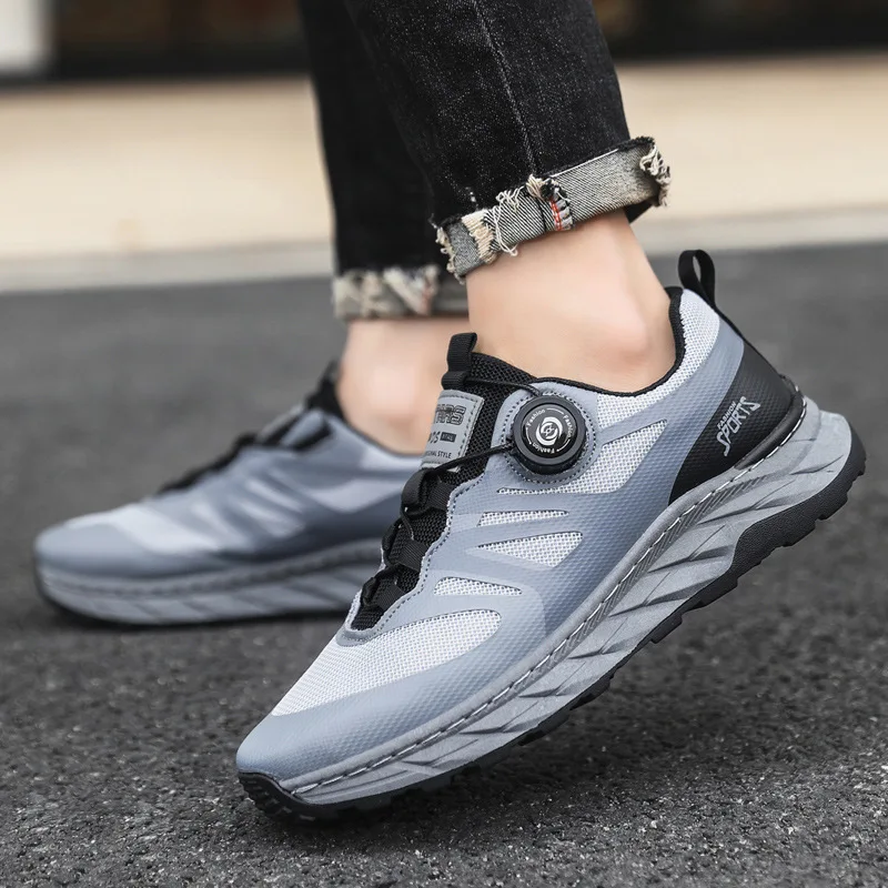 2024 nuove scarpe sportive Casual comode antiscivolo traspiranti con bottone rotante scarpe da corsa all'aperto ultraleggere sneakers