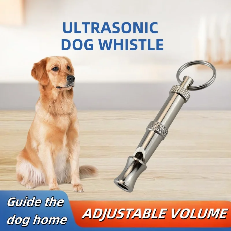 Dog Training Device Ultrasonic High-Frequency Sound Adjustable Dogs Whistle Stainless Steel Durable Pet Training Dog Whistle