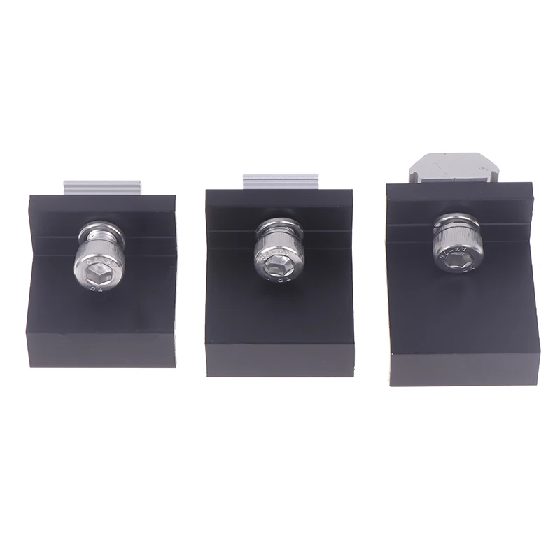 1set Solar Panel Mounting Fixing Clamp Adjustable Bracket End &Mid Clamp Pv Panel Clip for Solar Panel Pv Install Accessories