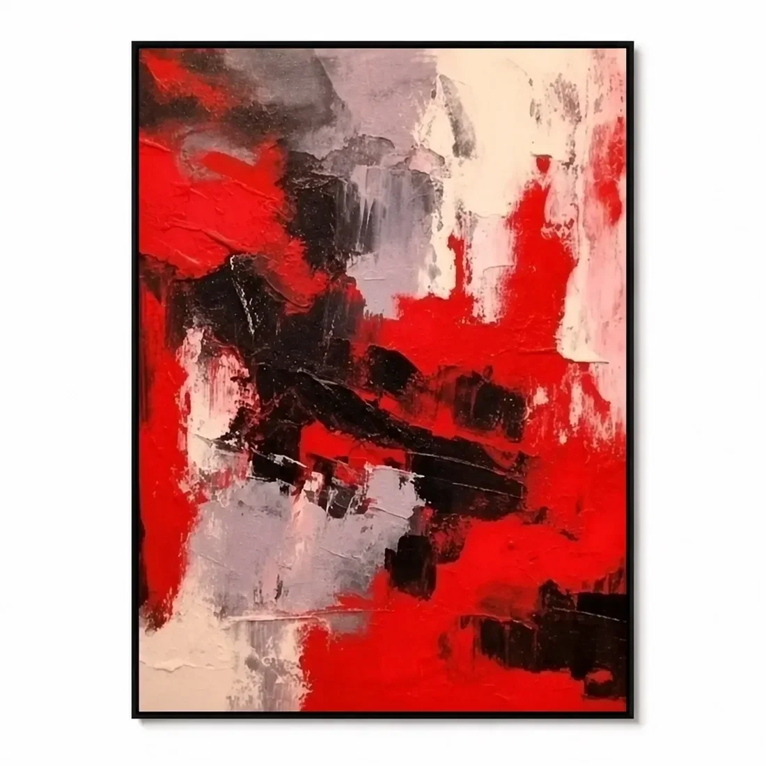 (No frame)Large Red and Black Abstract Painting,Canvas Wall Print,High‑Grade Home Decoration Artwork for Bedroom,Living Room,