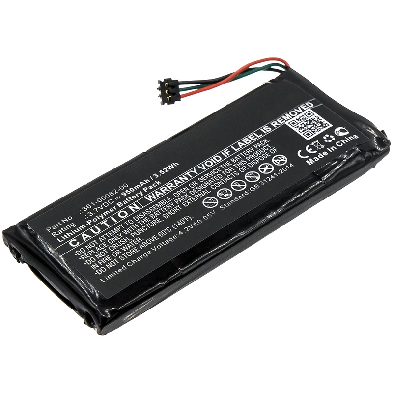 

Replacement Battery for Garmin:361-00082-00,Varia TL,RTL510,Varia RTL501,010-01951-00,Bicycles Flashlights-950mAh