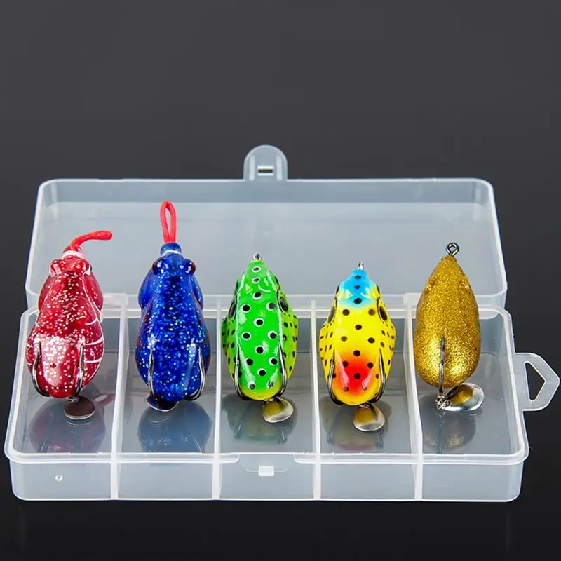 Plastic Fishing Lures Storage Organizer Box 5 Dividers Fishing Tackle Storage Box Organizer Tool Parts Container Box 17.5*9.5cm