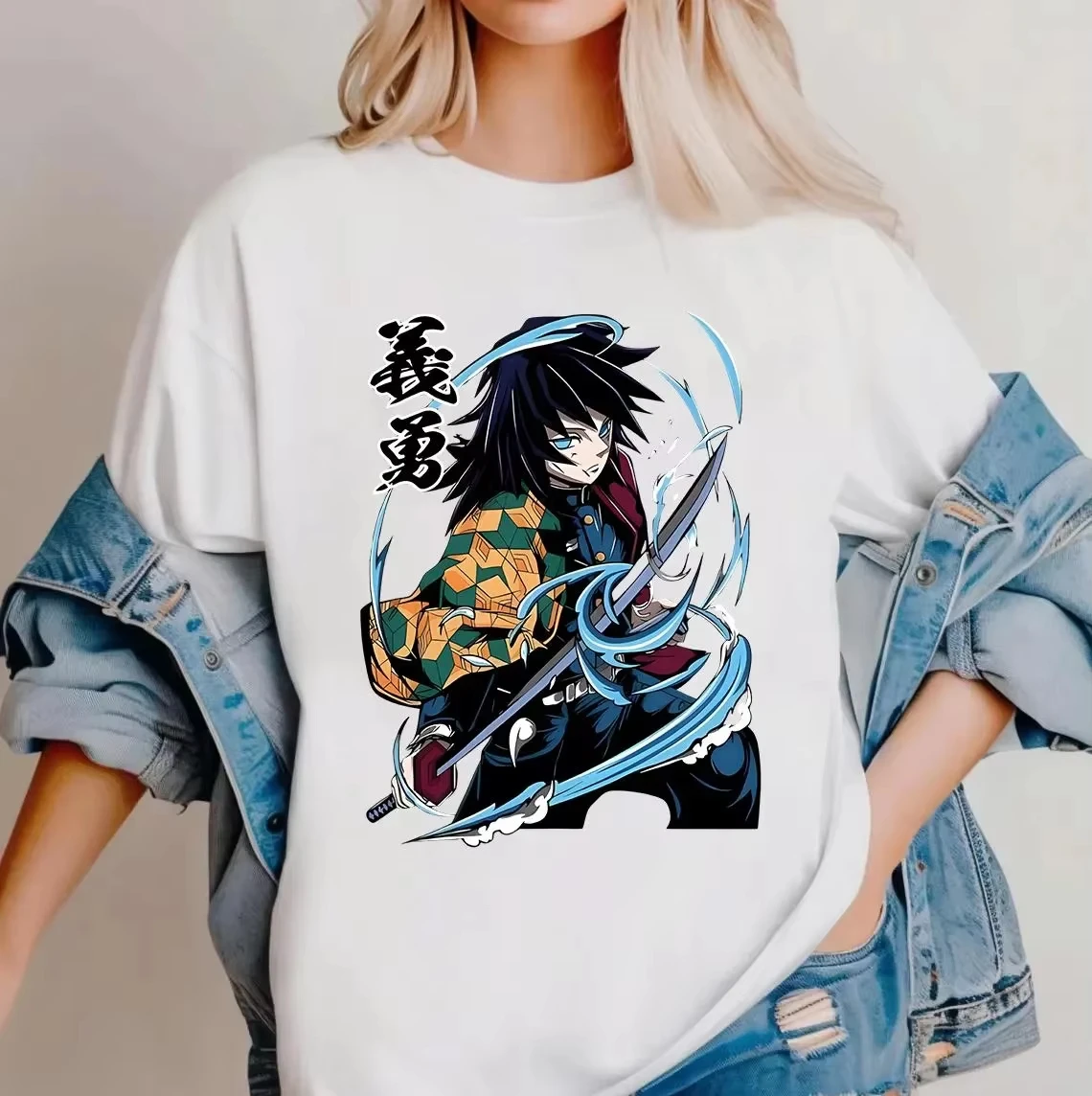 Tomioka Giyu Demon Slay Anime Printed T-shirt Men's and Women's T-shirt Children's and Parental Clothing Boy Girl T-shirt 2026