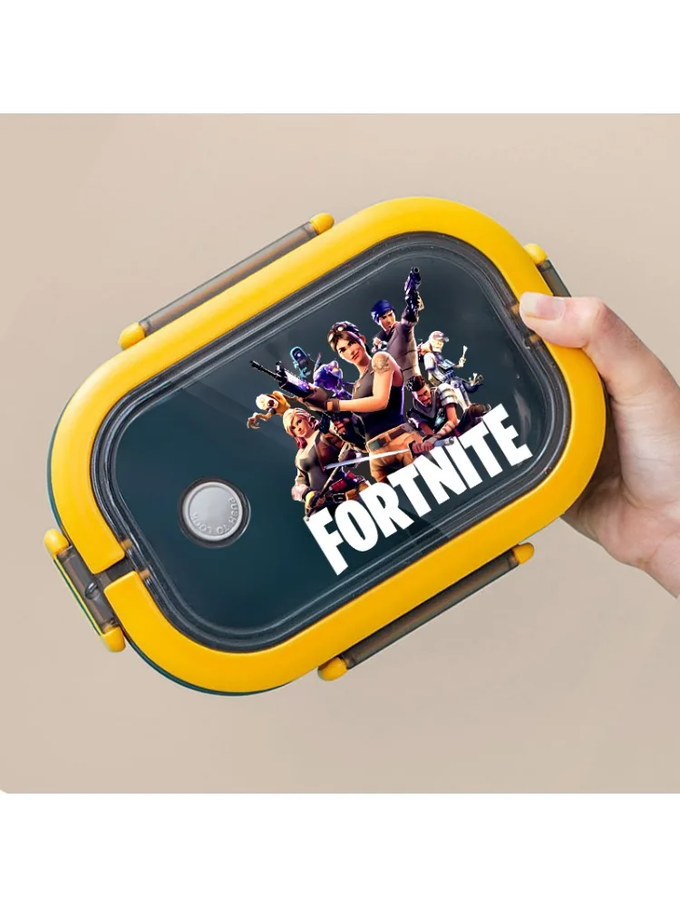 Nouveau Fortnites enfants boîte à déjeuner dessin animé imprimé Double paroi Bento boîte à déjeuner grande capacité conteneurs de stockage des aliments enfants cadeau