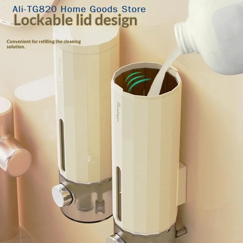 [TG820]Wall Mounted Soap Dispenser No Drilling Needed Clear Visible Window Perfect For Bathroom Kitchen Hotel Use