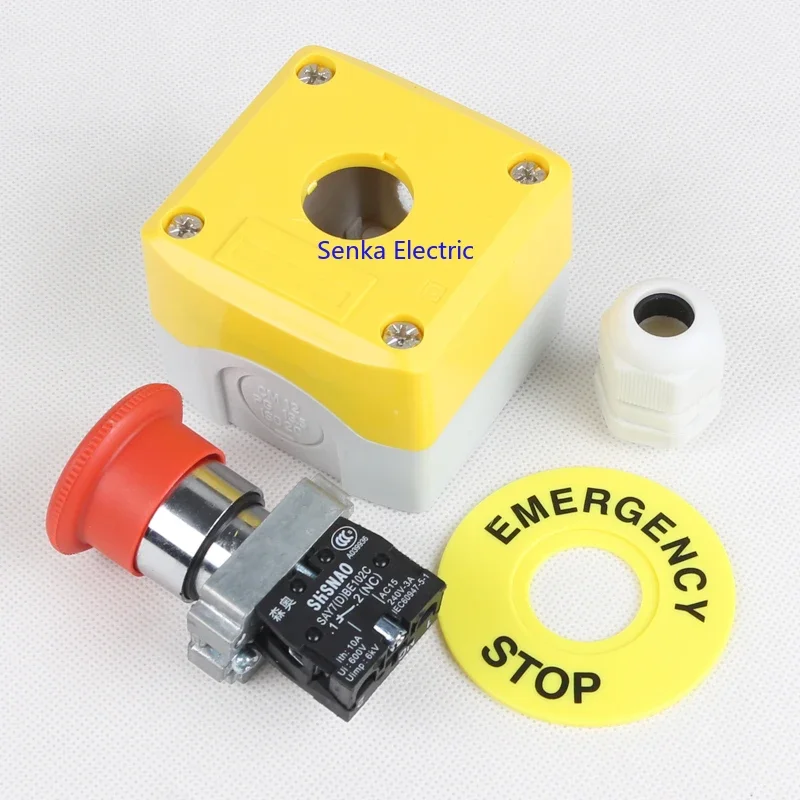 Waterproof Emergency Button Switch Box Rain Proof Mushroom Elevator Lift Ladder Security Stop Switch