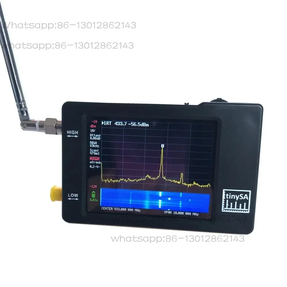 Hand Held Tiny Spectrum Analyzer TinySA 2.8" Display 100kHz Audio Spectrum Analyzer To 350MHz with Battery