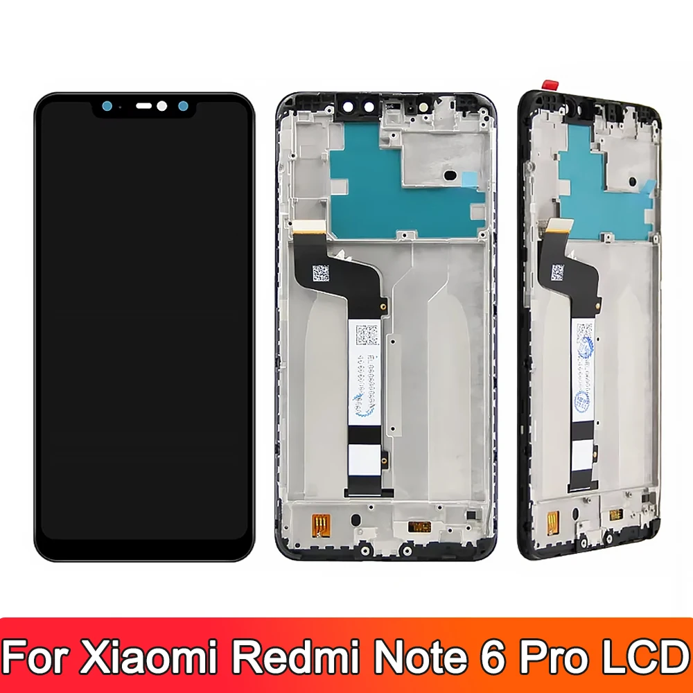 6.26\'\' AMOLED For Xiaomi Redmi Note 6 Pro LCD Display Touch Screen Digitizer For Redmi Note6 Pro M1806E7TG Assembly Replacement