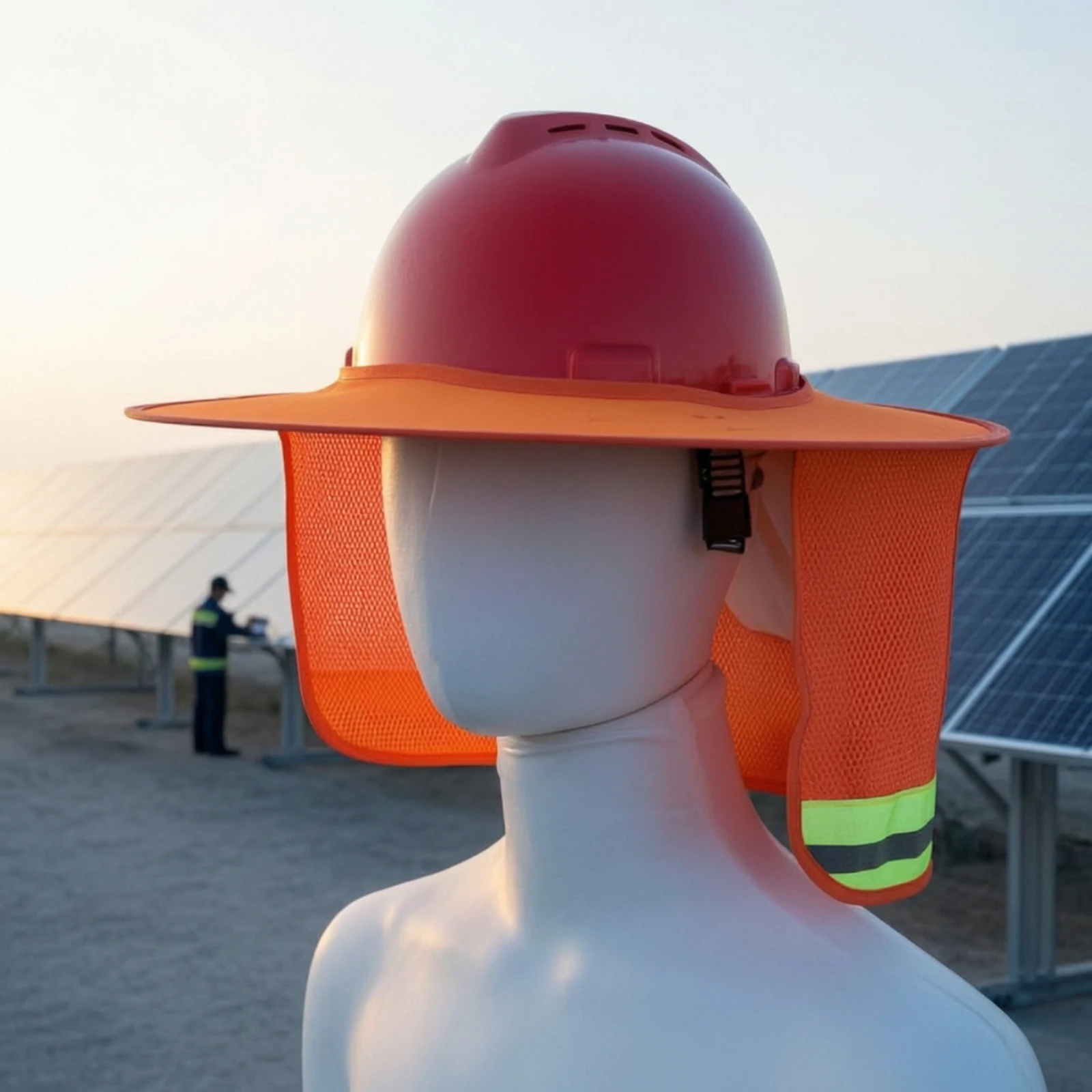 Hard Hat Sun Shade with Neck Protector High Visibility Helmet Sun Visor with Neck Flap Hard Hat Visor Wide-Brim Reflective