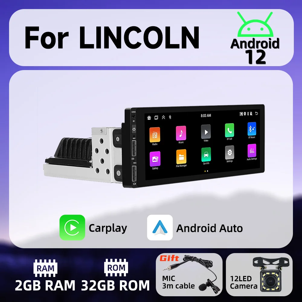 

Android Car Multimedia for LINCOLN 6.9" Screen 1 Din Radio Stereo Head Unit Carplay Android Auto Autoradio GPS Navigation Wifi