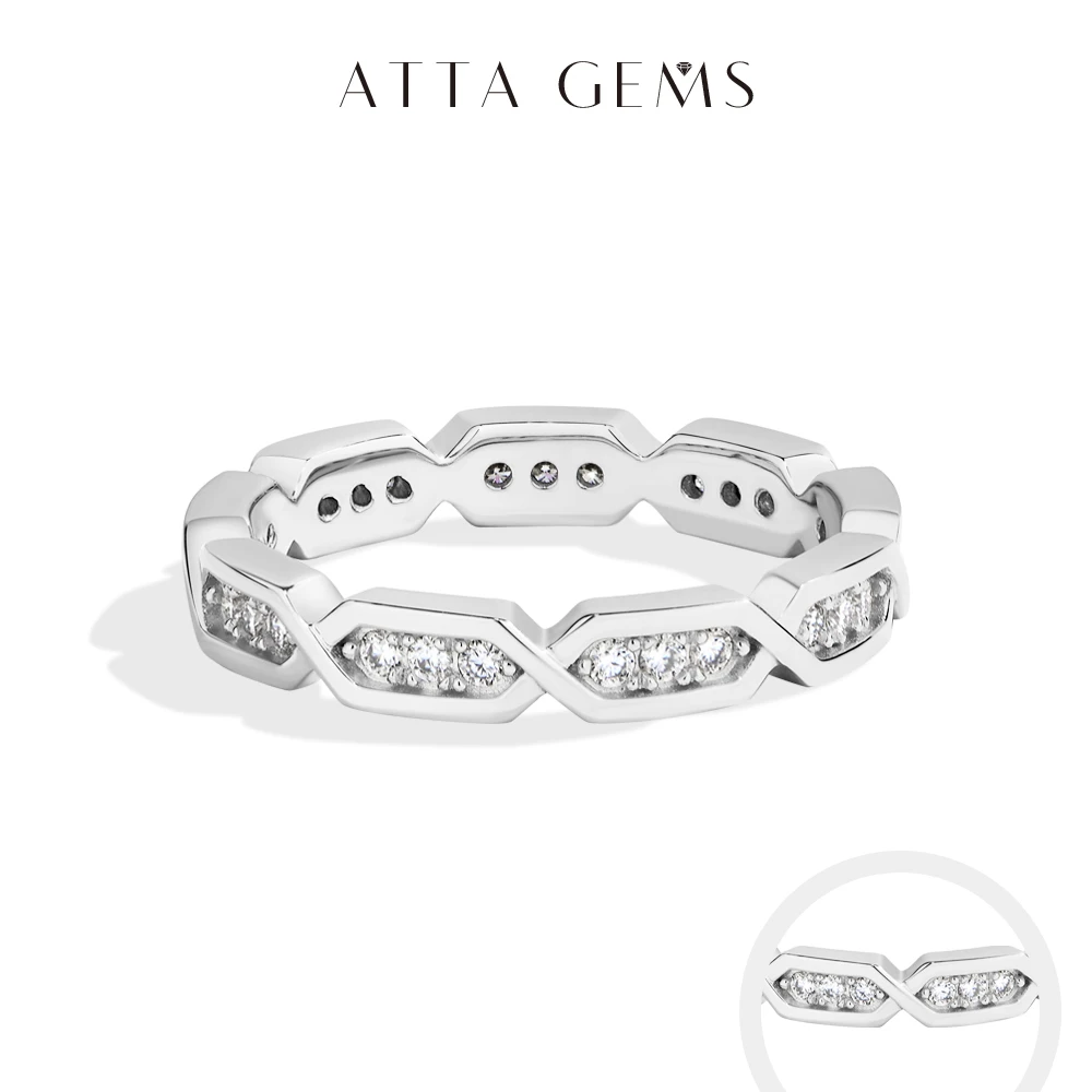 

ATTAGEMS New Original Moissanite Eternal Ring forWomen Men 925 Sterling Silver White Gold Engagement Rings Jewelry Free Shipping