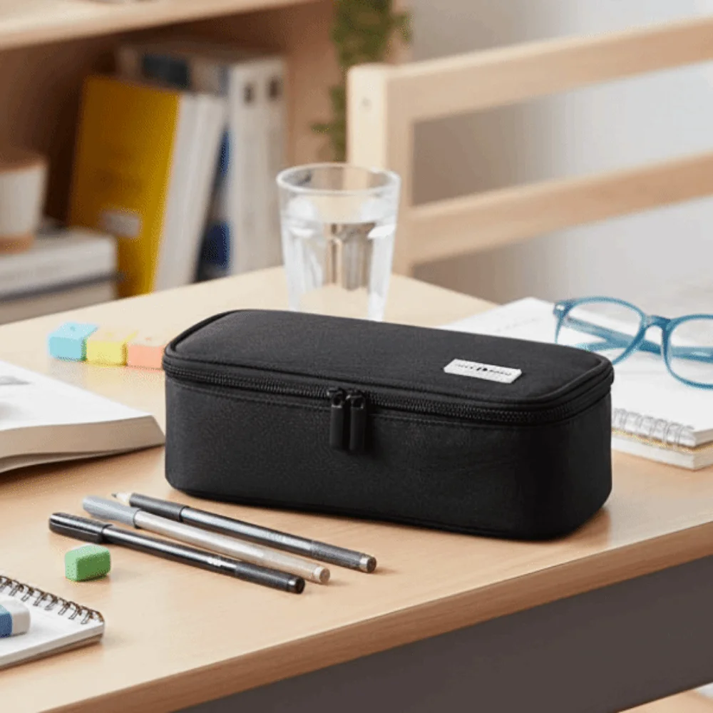 Simple Pencil Case Portable Large Capacity Pen Organizer Pouch Durable Zipper Closure Stationery Organizer Stationery Storage