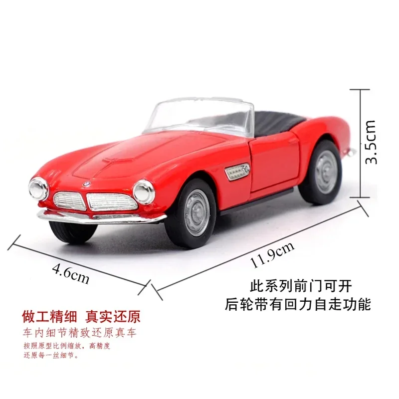 WELLY 1:36 1956 BMW 507 klassisches schmelzendes Cabrio-Spielzeugautomodell mit Simulationslegierungsautomodell, zurückziehbares Auto, Spielzeug, Geschenk B622