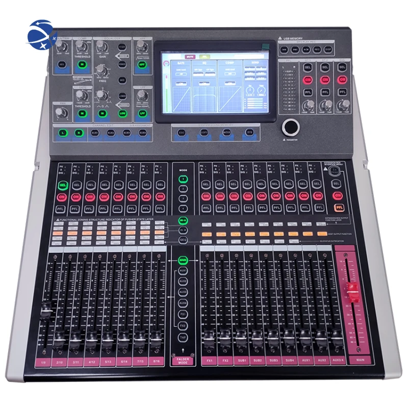 Professional Built-in Sound Card Touch Screen 20 Channel Digital Audio Mixer Mixing Console