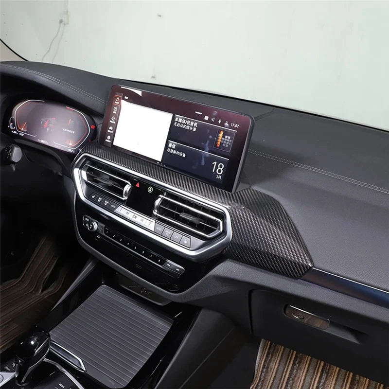 

B07A-Для BMW X3 X4 G01 G02 2022-2023 LHD настоящая сухая отделка вентиляционного отверстия из углеродного волокна с центральным управлением, накладка, детали