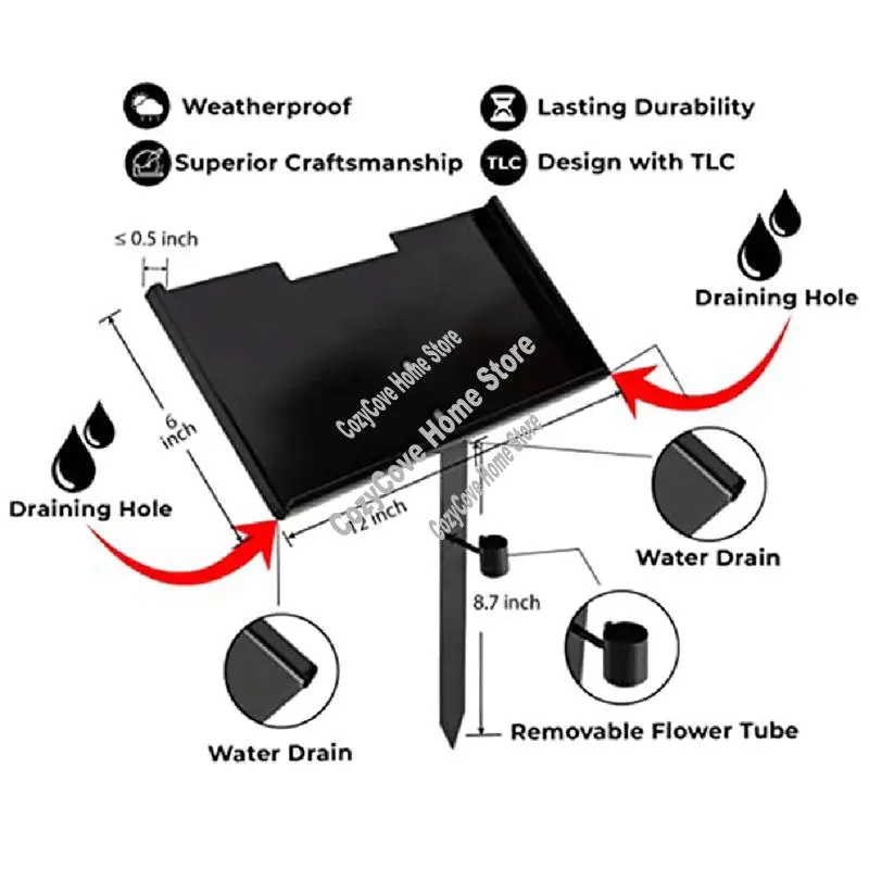 

Подставка для могильных маркеров для 6-дюймовых 12-дюймовых камней, мемориальные камни для близких Durable-A27R