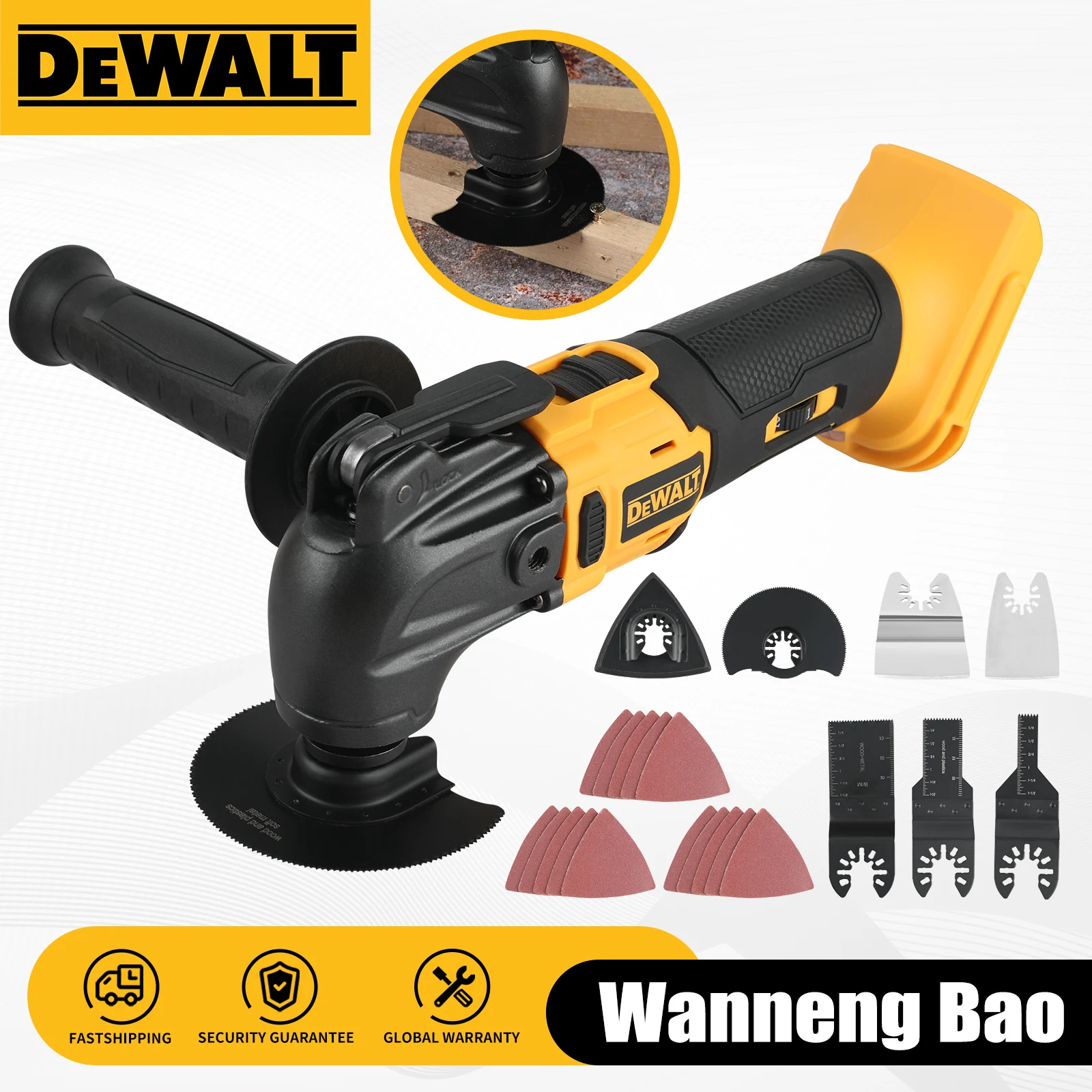 DeWALT DCS357 20V Li-ion Oscillating Multi Tool Kit, Brushless, 6.0Ah Battery, Comes with Blades & Sanding Pads for DIY Projects