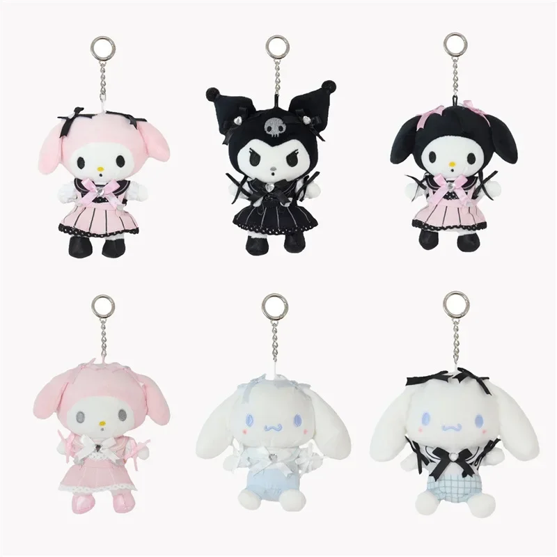 Sanrio Landmine Maid Series kuromi Butterfly Student School Bag Decorative Plush Pendant Keychain Children's Christmas Gift