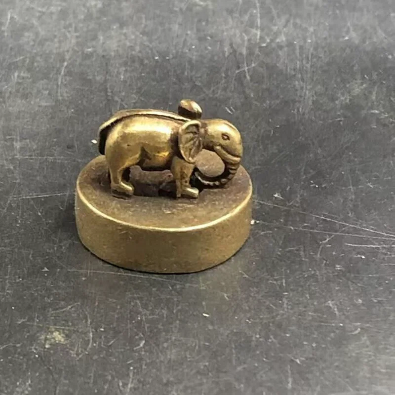 Chinese old Antique Collectible Bronze Recruit money elephant seal statue