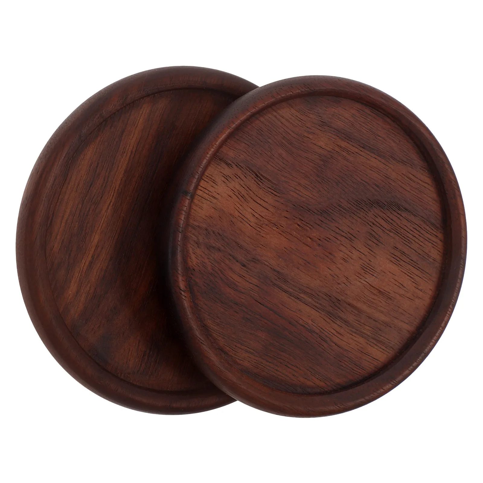 

2Pcs Walnut Wood Coasters Round Protectors Heat Insulation Cup Mats for Home Kitchen Office Anti-Skid Table Pads
