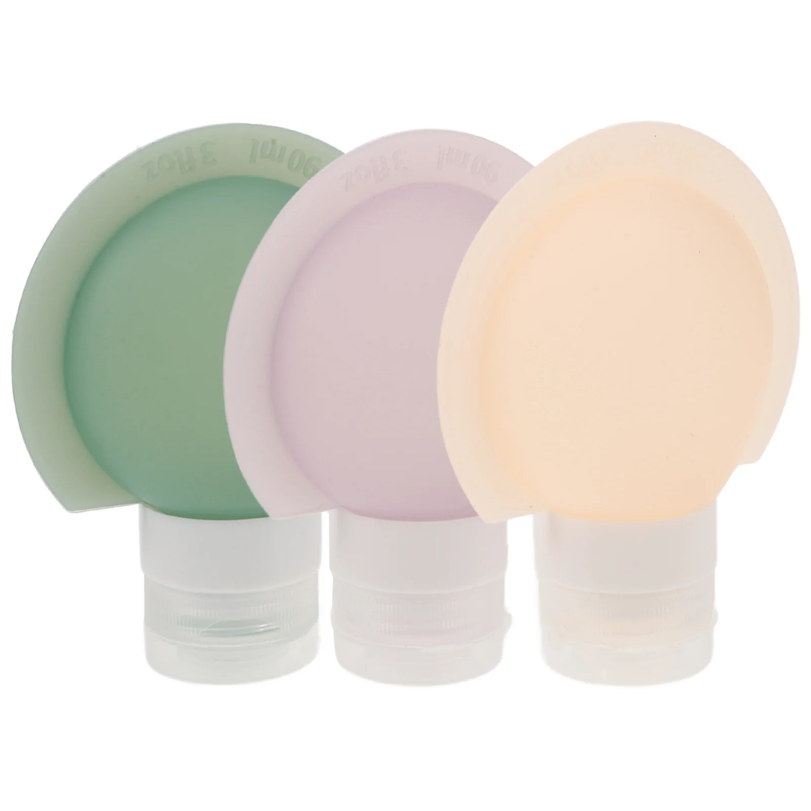 3 個のシリコントラベルサイズボトル詰め替え可能絞り可能なトイレタリー容器漏れ防止耐久性のあるシャンプーローションシャワージェル用