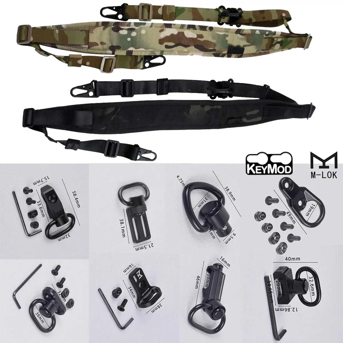 

Tactical QD Quick Release Sling Strap Airsoft 2 Points Adjustable Rifle Sling Slingster Nylon Strap Outdoor Hunting Accessories
