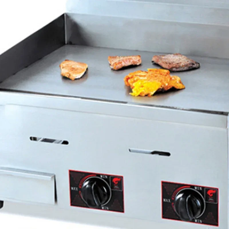 Máquina de lula frita placa de ferro grill GH-718 gás plana grelha bife macarrão frito desktop grill gás natural mão bolo máquina