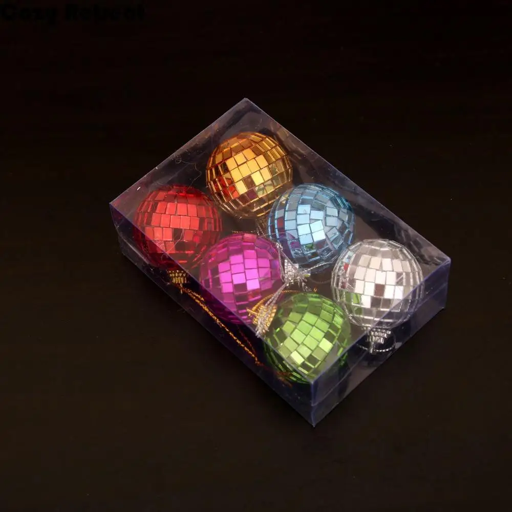 

3cm/4cm/5cm/6cm Christmas Mirror Disco Balls Set Glass Colorful Mini Disco Hanging Balls Elegant Shatterproof Xmas Tree Pendent