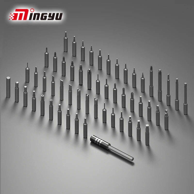 56PCS Magnetic Precision Screwdriver Bit Set 4mm Shank PH SL Hex Torx Y Electric Screw Driver Bits For Laptop Watch Repairing