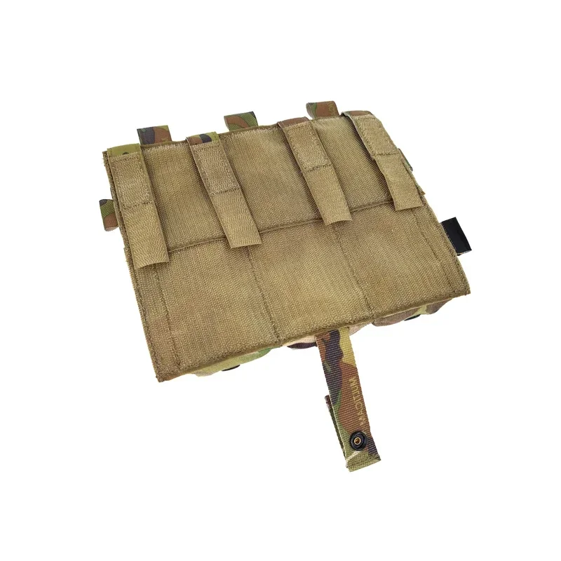 Tactical M4 Triple Magazine Pouch Airsoft Multicam Mag Pouch CP AVS JPC Vest Molle Front Panel Expansion Bag Gear view 3