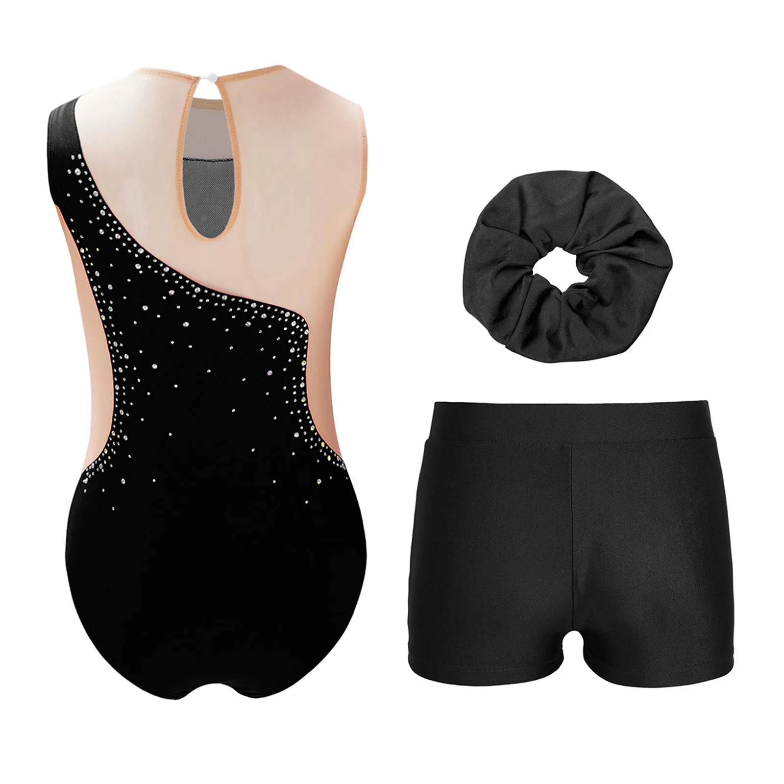 في سن المراهقة الفنية الشكل التزلج الباليه الرقص الغنائي الزي التألق حجر الراين إيقاع الجمباز فستان رقص مع السراويل عقال