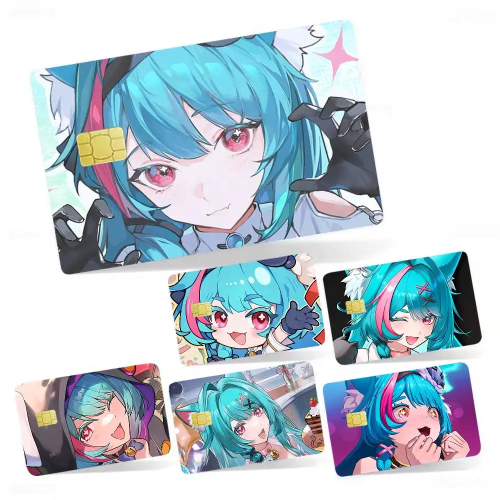 N-Neverness Everness Mint NTE 4pcs 1Set Film Skin for Debit Credit Bank Visa Card Decal Cover