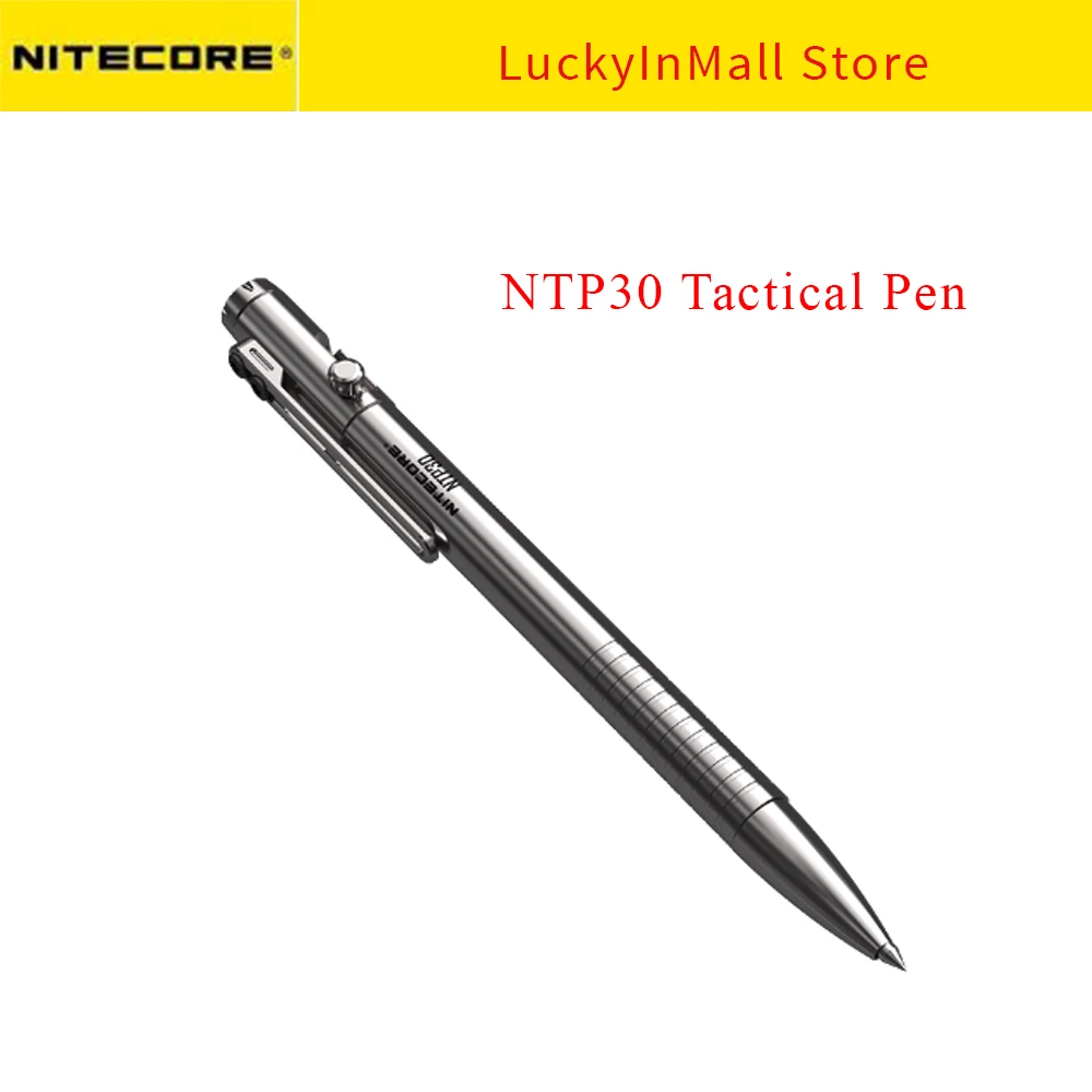 Nitecore NTP30 Bolt Action  Alloy Tactical Pen/Spare PenRefill Self-defense Outdoor Ergonomically Tungsten Steel Tapered