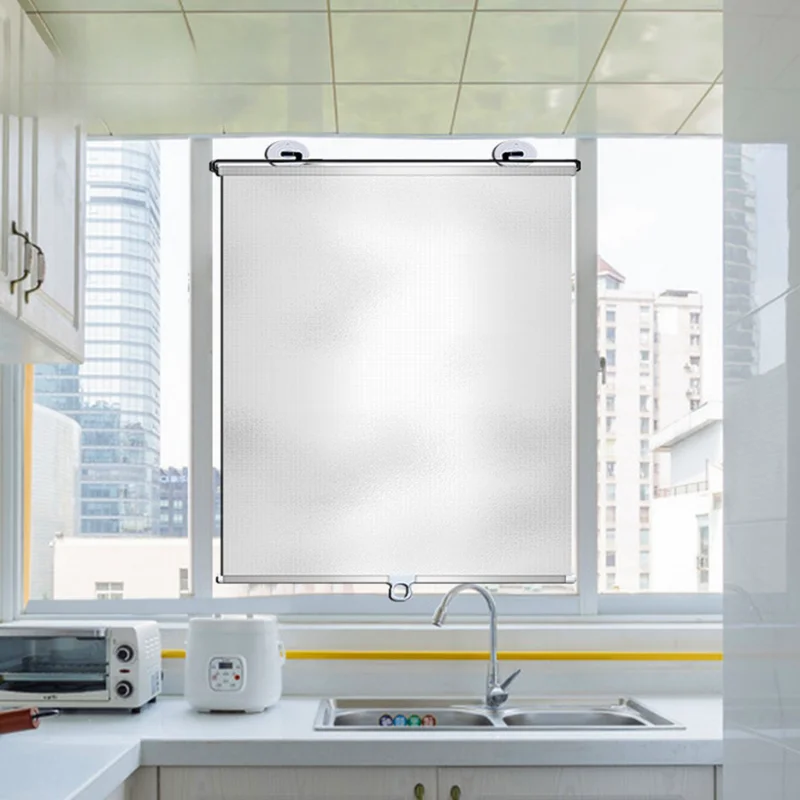 Anti-UV Retractable Suction Cup Roller Blinds, Window Sunshade Curtain for Home Office Car Side Window Windscreen