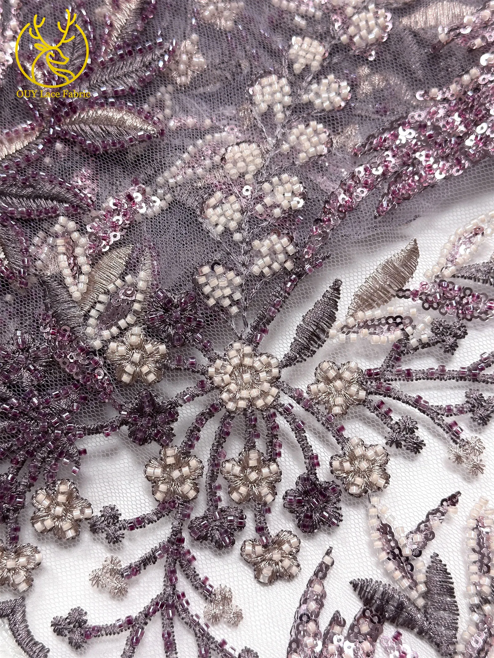 2026 Eleganter Afrikanischer Pailletten-Stickerei-Spitzenstoff 5 Yards Hochwertige Französische Perlen-Spitze Nigerianisches Party-Abendkleid Nähzubehör – Detail 14
