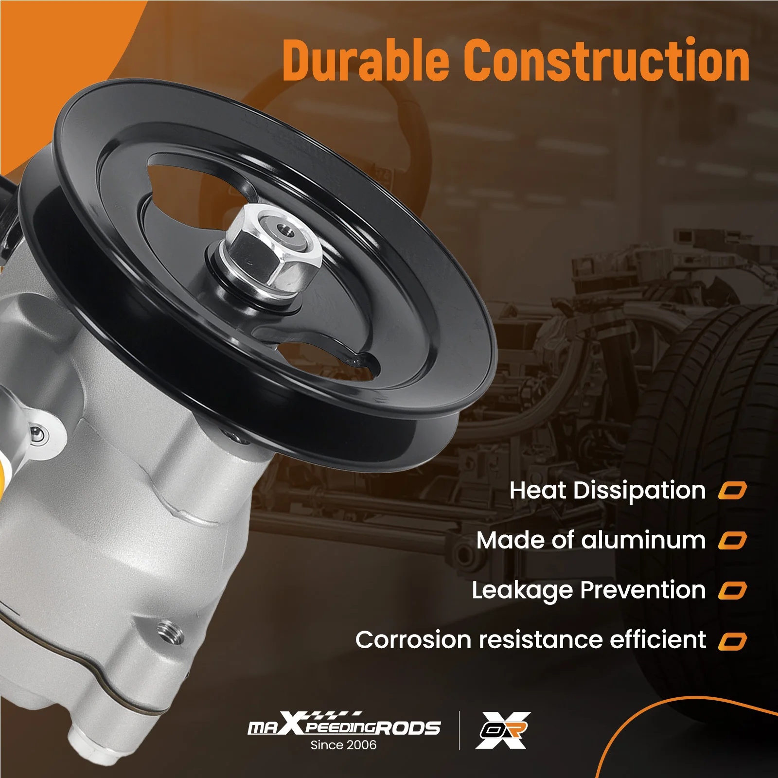 

Power Steering Pump W/Pulley For Dodge Hyundai Accent Kia Rio 1.6L L4 2006-2011