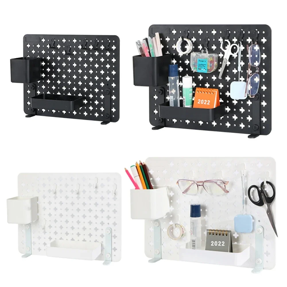 Nordic Style Pegboard and Accessories Storage Case DIY Wall Mount Desktop Organizer No Punching