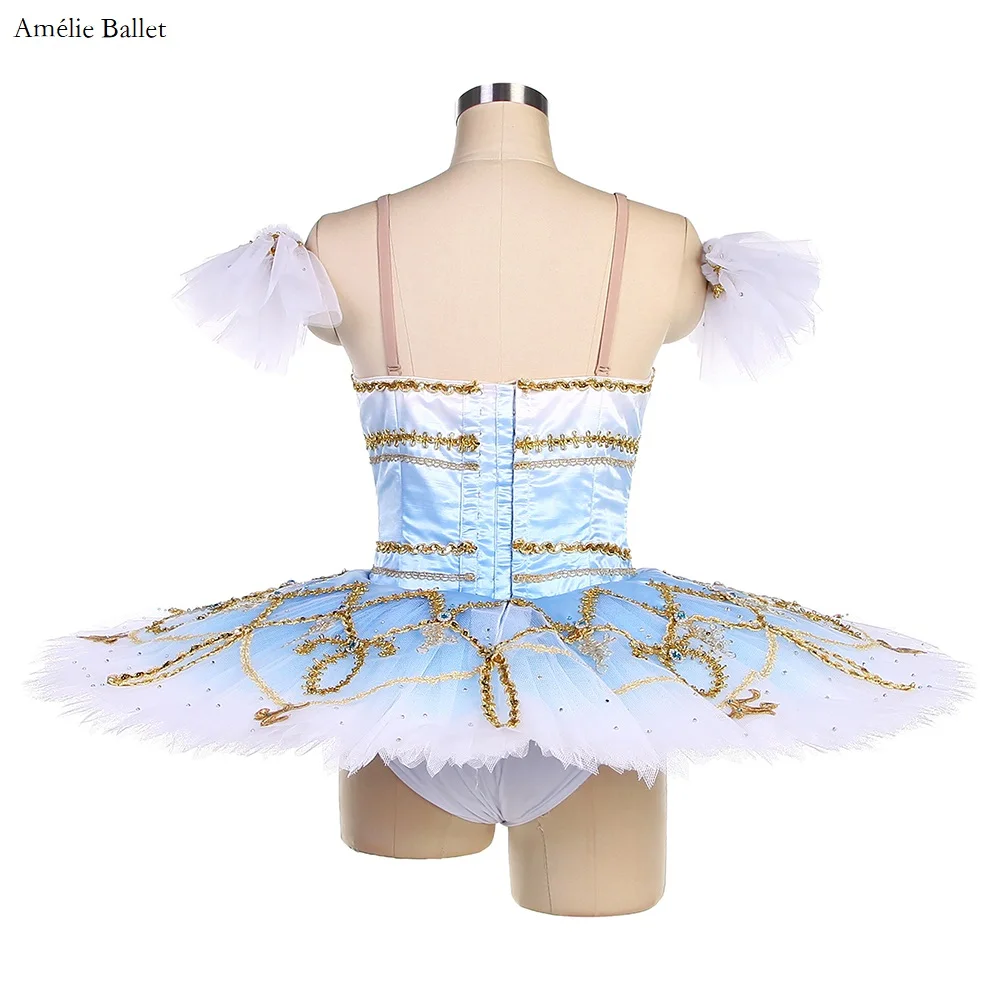 B22214 Ombre Blue Professional Ballet Dance Tutu with Hook Back Design Customized Ballet Tutus Solo Costume Ballerina Tutu Dress