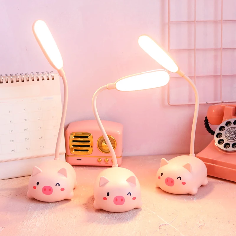 

Children Desk Lamp LED Bedside Table Lamp Balance Light Gooseneck Drawing luminaria For Study Badroom Decor Cute Bear