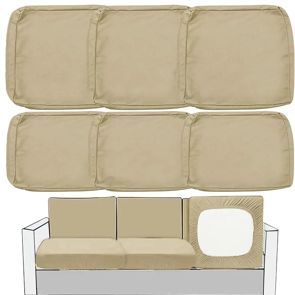 

Outdoor Cushion Covers 6Pcs Patio Cushion Covers Replacement Waterproof For Patio Furniture Set，Outdoor Cushion Seat Slipcovers