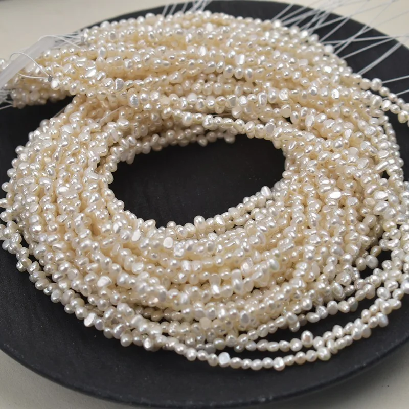 1 string 4-5-6mm Freshwater Cultured Pearl Baroque Bead Charms for DIY Women Men Loose Beads Necklace Jewelry Making Accessory