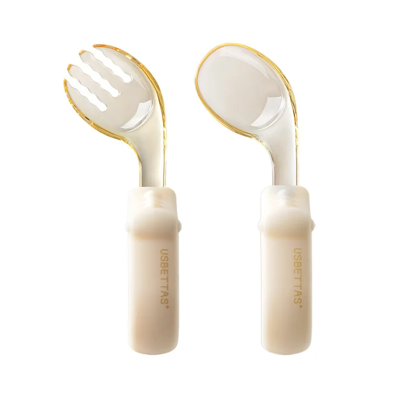 الطفل الغذاء الصف سيليكون شوكة وملعقة الرضع تغذية التدريب أواني التغذية الذاتية الطفل الغذاء ملعقة مجموعة أدوات المائدة للأطفال #6