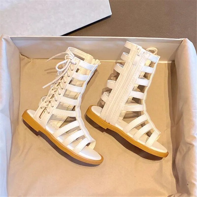 2022 Summer Fashion Roman Children Sandals High-top Kids Girls Gladiator Sandals Toddler Baby Sandals High Quality Baby Booties