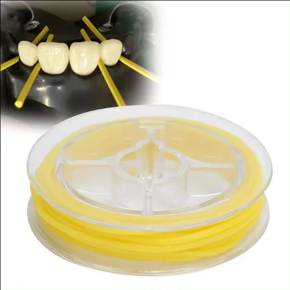 5 Pcs Dental Rubber Dam Stabilizing Cord Length 2.1m Dia 1.8mm Medium Wedges Clamps Sheets Elastic