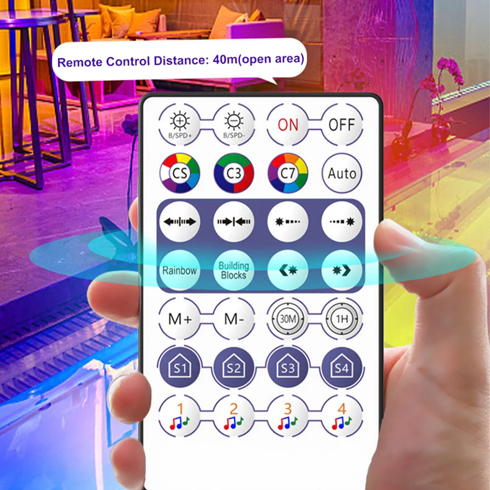 12V RGB LED Music Controller 5V 24V DC indirizzabile LED Strip SPI USB Bluetooth Pixel telecomando WS2812B SK6812 WS2811 IC